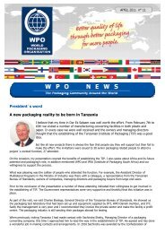 WPO News: April 2011 - World Packaging Organisation