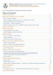 Table of Contents - Bendigo Senior Secondary College