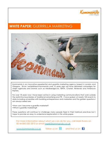 WHITE PAPER: GUERRILLA MARKETING - Kommando