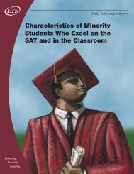 Characteristics of Minority Students Who Excel on the SAT ... - ETS