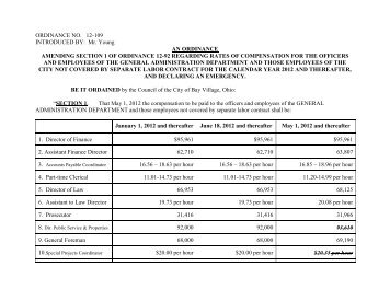 12-109 - Administrative Compensation Ordinance - City of Bay Village