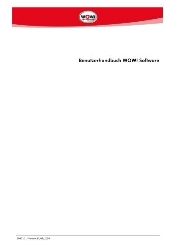 Benutzerhandbuch WOW! Software - WOW! Würth Online World GmbH