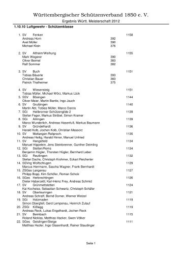 Gesamtergebnisliste LM 2012 - des Württembergischen ...