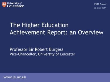 The Higher Education Achievement Report: an Overview - ukipg