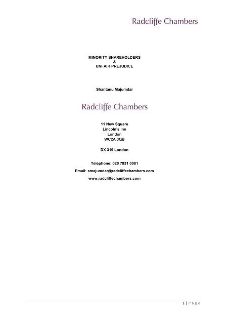 1 | Page - Radcliffe Chambers