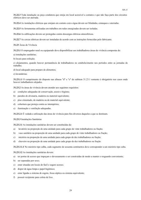 NR 31 - Ministério do Trabalho e Emprego