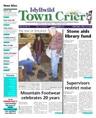 (951) 659-2145 - Idyllwild Town Crier