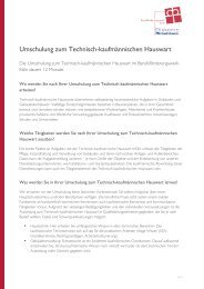 Umschulung zum Technisch-kaufmännischen Hauswart - Diakonie ...