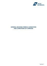 GENERAL BOOKING TERMS & CONDITIONS ... - DFDS Seaways