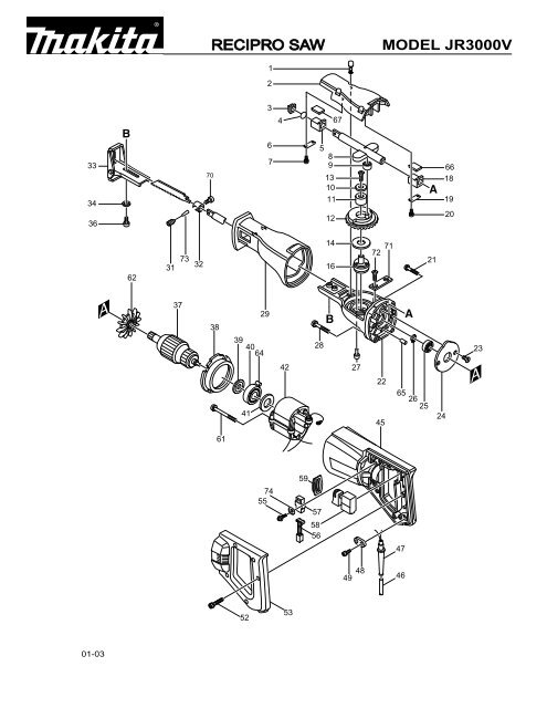 RECIPRO SAW MODEL JR3000V - Makita