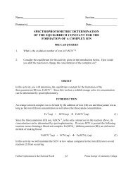 spectrophotometric determination of the equilibrium constant