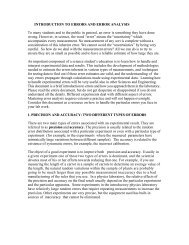 Introduction to Errors and Error Analysis - Ryerson Department of ...