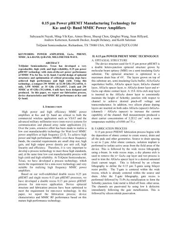 0.15 µm Power pHEMT Manufacturing Technology for Ka- and Q ...