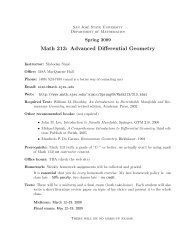 Math 213: Advanced Differential Geometry - Department of ...