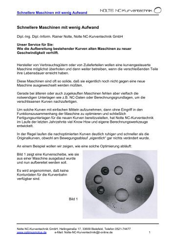 Schnellere Maschinen mit wenig Aufwand - Nolte-NC-Kurventechnik ...