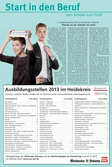 Ausbildungsstellen 2013 im Heidekreis - Walsroder Zeitung