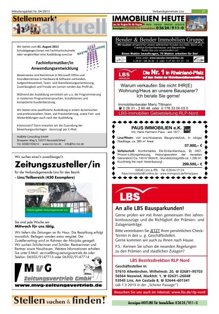 Ausgabe Nr. 4 vom 23.01.2013 - Verbandsgemeindeverwaltung ...