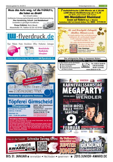 Ausgabe Nr. 4 vom 23.01.2013 - Verbandsgemeindeverwaltung ...