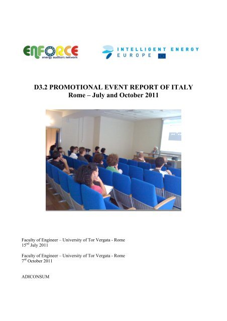 d3.2 promotional event report of italy - Enforce.een.eu