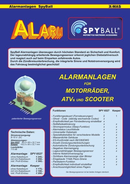 Alarmanlage SpyBall - X-MAS