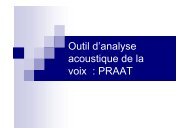 Outil d'analyse acoustique de la voix : PRAAT - Lacheret