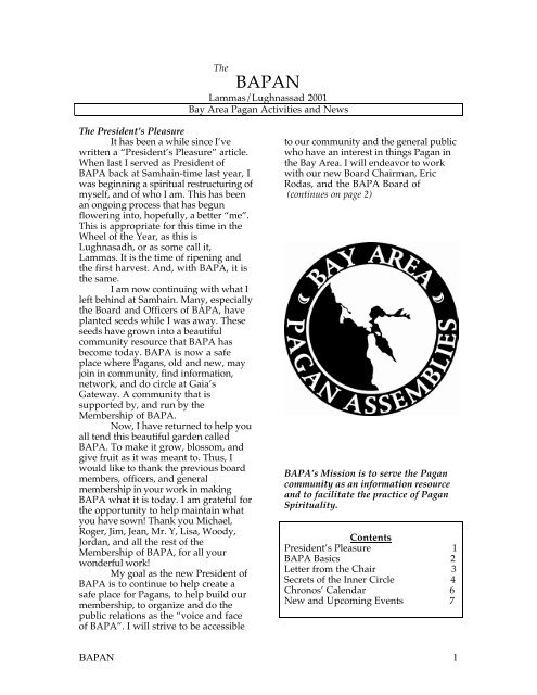 Lammas - Bay Area Pagan Assemblies