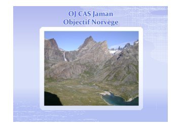 OJ CAS Jaman Objectif Norvège - Club Alpin Suisse Section Jaman