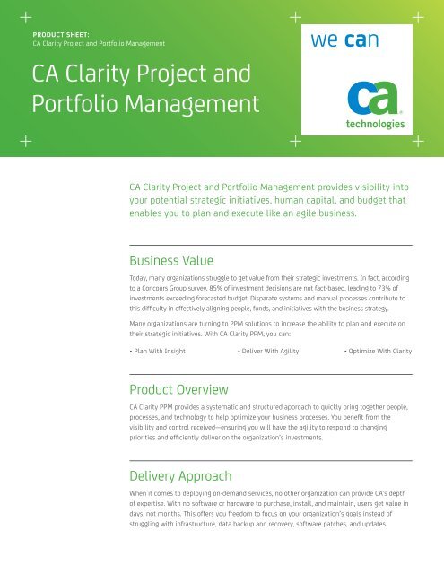 Clarity PPM for IT Governance (ITG) - Digital Celerity