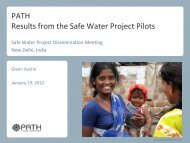 Results from Safe Water Project - Glenn Austin - PATH