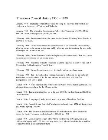 Transcona Council History 1930 - Miles MacDonell Collegiate ...