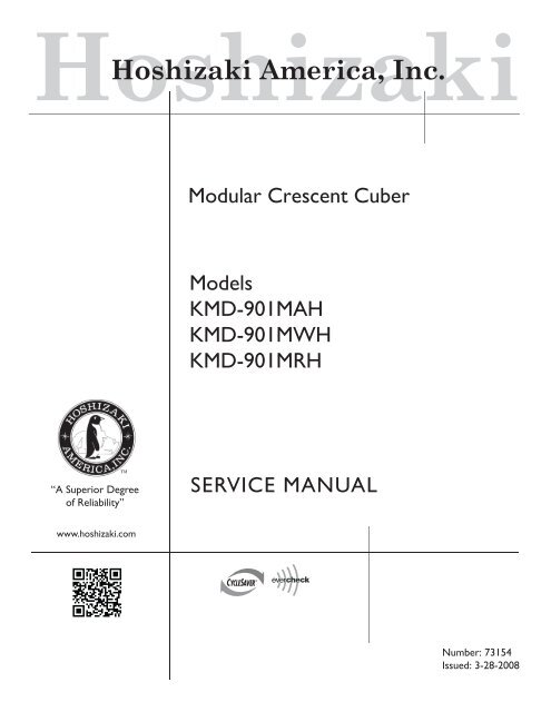 KMD-901MRH - Hoshizaki America, Inc.