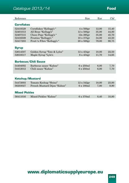 DSD-Katalog 13 Food - Diplomatic Supply Europe