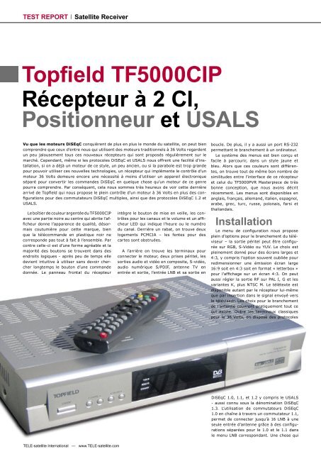 Topfield TF5000CIP Récepteur à 2 CI, Positionneur et USALS