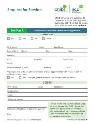 Request for Service Form - CNIB