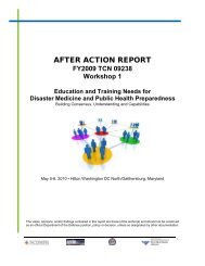 after action report - NCDMPH - Uniformed Services University of the ...