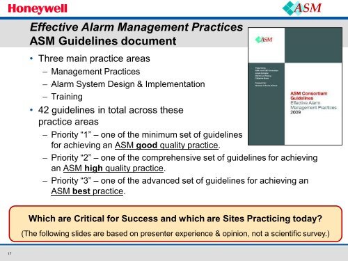 Alarm Management: Wasn't that problem solved ... - ASM Consortium