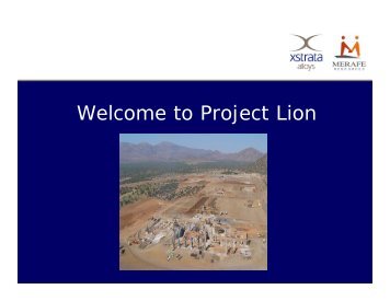 Welcome to Project Lion - Xstrata