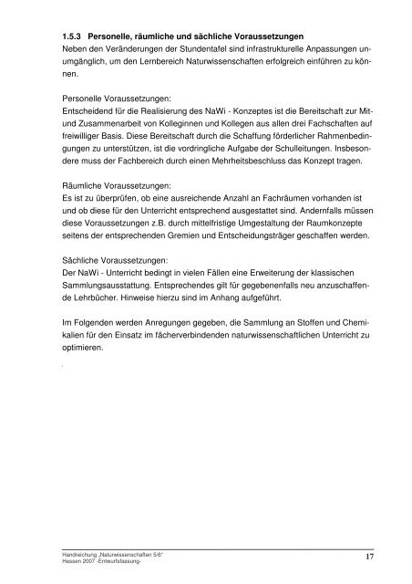 Konzept Naturwissenschaften-Entwurf - Gute UnterrichtsPraxis