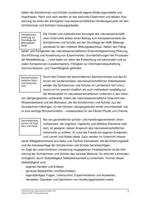 Konzept Naturwissenschaften-Entwurf - Gute UnterrichtsPraxis