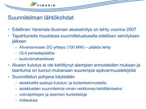 Varsinais-Suomen alueselvitys - Fingrid