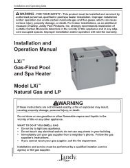 Jandy LXi : installation and operation manual - Piscines et Spas ...