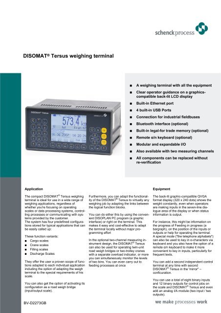 DISOMATÂ® Tersus weighing terminal - graviconcept