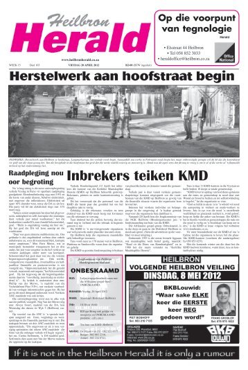 inbrekers teiken KMd - heilbronherald.co.za