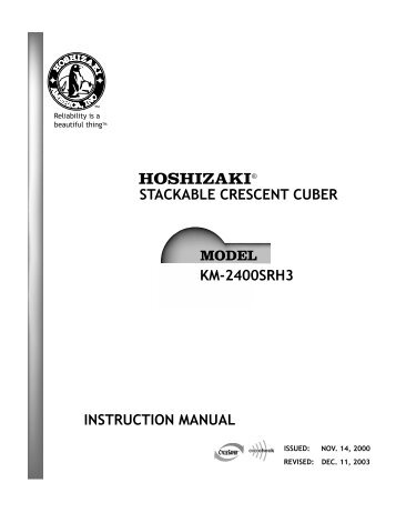 instruction manual km-2400srh3 stackable crescent cuber