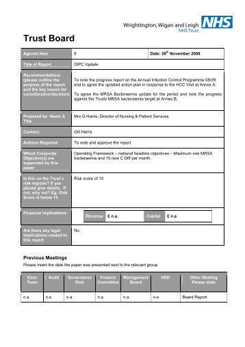 Trust Board - Wrightington, Wigan and Leigh NHS Foundation Trust