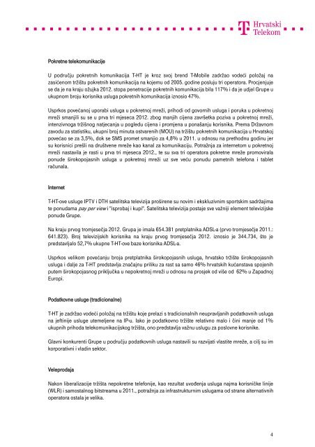 Kompletna objava u .pdf formatu - T-Hrvatski Telekom