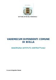 vademecum dipendenti comune di biella disciplina istituti contrattuali