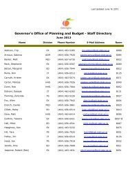 Governor's Office of Planning and Budget - Staff Directory