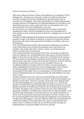 Oral history - Historische Vereniging Capelle aan den IJssel