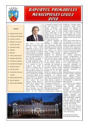 Raportul de activitate al primarului 2012 - PrimÄria Municipiului Lugoj
